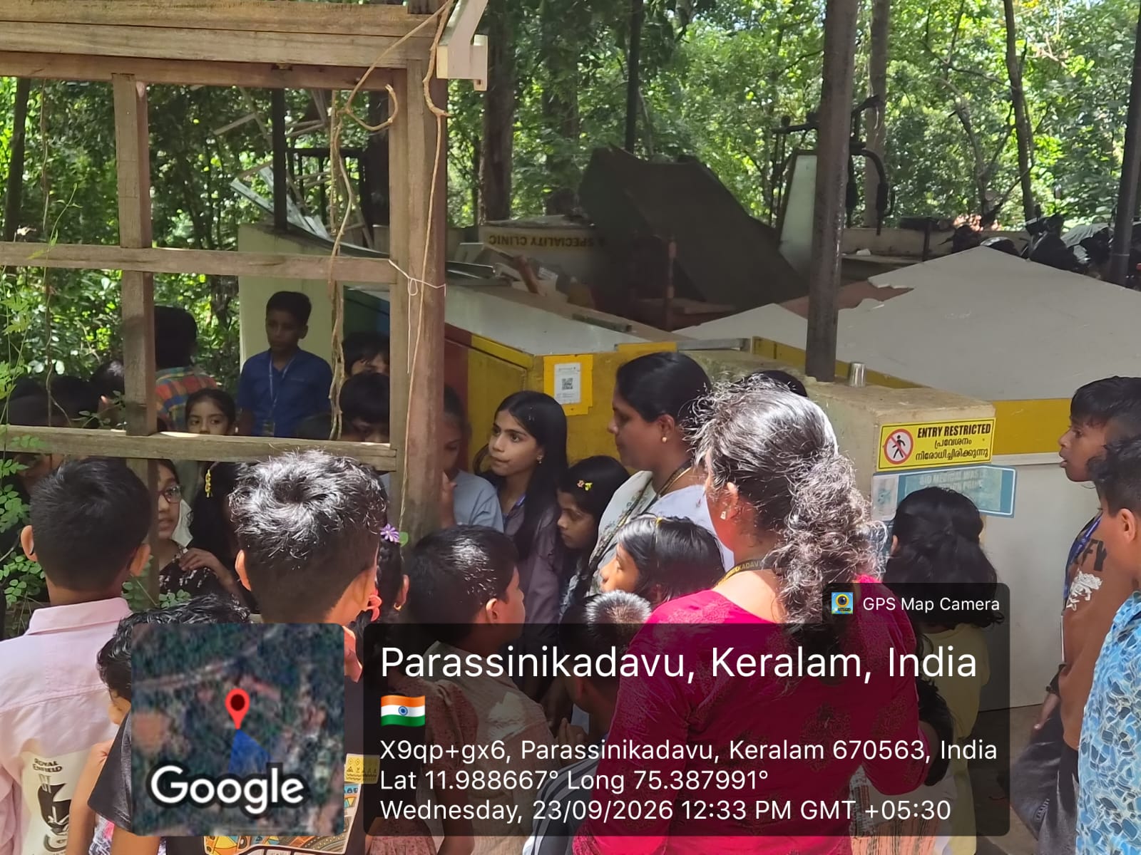 Faculty guiding students at the herbal garden
